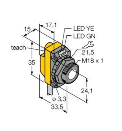 Turck 3074217 Ultraschall-Reflexionstaster QS18UPA W/30 PNP, Schließer 1St. von Turck