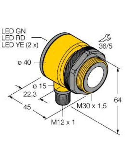 Turck 3074839 Ultraschall-Reflexionstaster T30UINBQ-CRFV PNP, Schließer 1St. von Turck