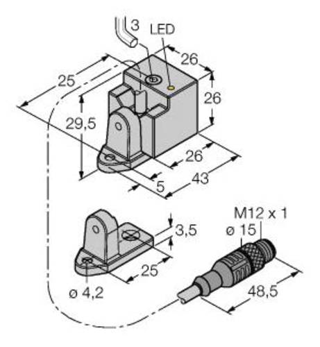 Turck Induktiver Sensor bündig BI10-QN26-AD4X-0,15XOR-RS4.23/S100-S1589 von Turck