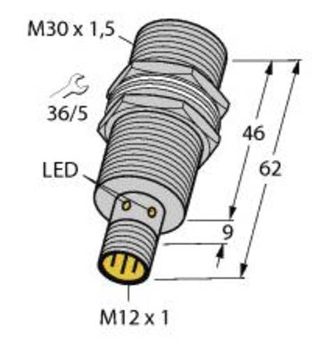 Turck Induktiver Sensor bündig NPN, Schließer BI15U-MT30-AN6X-H1141 von Turck