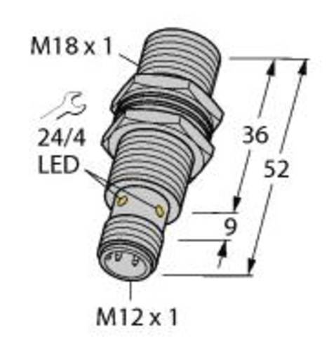 Turck Induktiver Sensor bündig NPN, Schließer BI5U-MT18-AN6X-H1141 von Turck