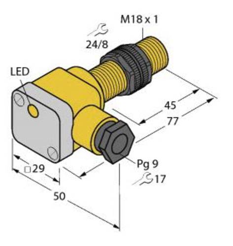 Turck Induktiver Sensor bündig NPN, Schließer BI5U-P18SK-AN6X von Turck