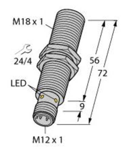 Turck Induktiver Sensor bündig NPN, Wechsler Bi8-M18E-VN6X-H1141 von Turck