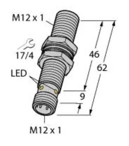 Turck Induktiver Sensor bündig PNP, Schließer BI4-EM12E-AP45XLD-H1141 von Turck