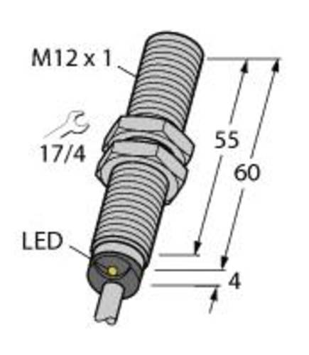 Turck Induktiver Sensor bündig PNP, Schließer BI4-EM12E-AP45XLD von Turck