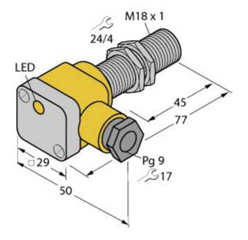 Turck Induktiver Sensor bündig PNP, Schließer BI5U-EG18SK-AP6X von Turck