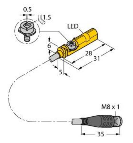 Turck Magnetfeldsensor PNP BIM-UNT-AP6X-0,3-PSG3S/3GD von Turck