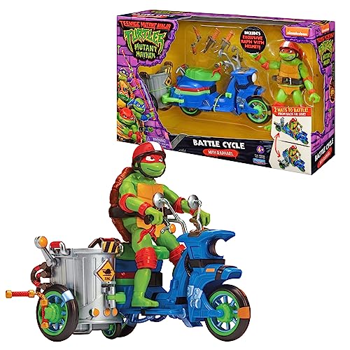 Giochi Preziosi – Ninja Turtles 2023 CAOS Mutante – Motorrad mit Kampffunktion und RAPHAEEL-Figur enthalten – Kompatibel mit Allen Grundfiguren – Für Kinder ab 4 Jahren von NINJA TURTLES