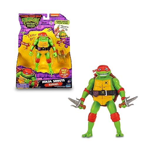 NINJA TURTLES Figur, 15 cm mit Waffe, elektronische Funktion, Raphael, Spielzeug für Kinder ab 4 Jahren, Giochi Preziosi, TU8002 von NINJA TURTLES