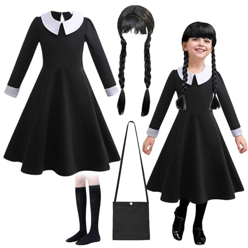 Tutamaz Kostüm Kinder, Halloween Kostüm Kinder Inklusive Schwarzes Kleid halloween Kostüm halloween kinder Geeignet für Partys Cosplay, 120 von Tutamaz