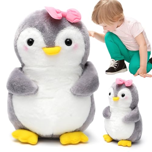 Tutamaz Kuscheltier Pinguin für Mädchen – Weiches Plüschtier zum Kuscheln & Spielen, Pinguin Geschenk, Pudgy Penguins Plüsch mit Schleife, Niedliches Stofftier von Tutamaz