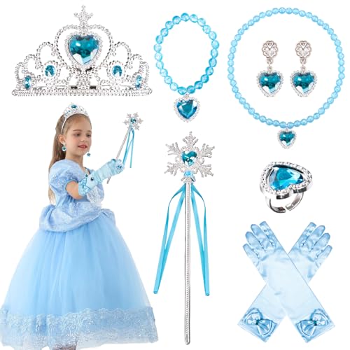 Tutukyle 7 Stück Prinzessin Kostüm Zubehör, Dress up für Mädchen Damen Karneval von Tutukyle