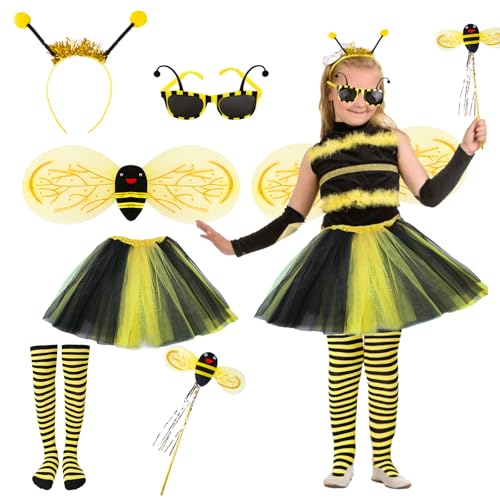 Bienenkostüm Kinder, Faschingskostüme Karneval Kostüm Biene Kostüm Kinder Bienen Kostüm Fasching Kostüm Mädchen Gelber Tüllrock Tütü Kinder Haarreif Biene Bienenflügel Kinder Party Outfits von Tutukyle