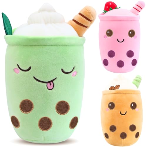 Tutukyle Bubble Tea Plüschtier Kuscheltier Plüschkissen Spielzeug Bubble Tea Kuscheltier Pearl Milk Tea Kuschelkissen Cartoon Plüsch Rückenkissen Geschenk für Kinder Mädchen Erwachsene (Grün, 35cm) von Tutukyle