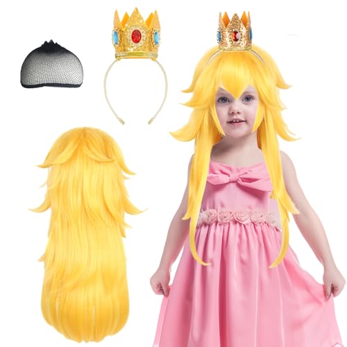 Tutukyle Prinzessin Kostüme Zubehör, Mädchen Dress up Set mit Krone, Perücke für Kinder, Karneval Party Anime Cosplay von Tutukyle