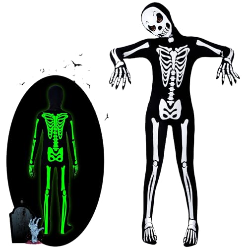 Tutukyle Skelett Kostüm Kinder, Halloween Skeleton Costume Kinder, Halloween Kostüm Kinder von Tutukyle