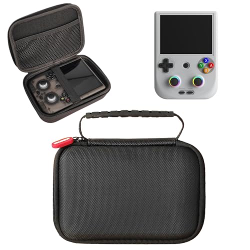 Tuvzylory Game Console Case - Aufbewahrungstasche für RG406V / 405RG40XXV / RG405V - Weicher Stoffschutz, Organisierte Netzaufbewahrung, Stoßdämpfung, Multifunktional - Schwarz/Weiß von Tuvzylory