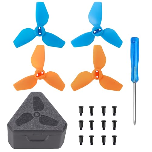 Propeller-Ersatz für DJI NEO, geräuscharmer 2022S Propeller, buntes Flügelblatt, Ersatzteil, Ersatzteile für Neo-Drohnen-Zubehör, Schnellwechsel-Ersatz, Orange + Blau von Tuvzylory