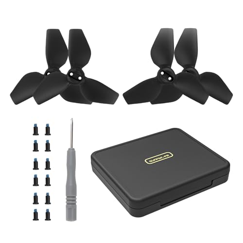 Sunnylife Propeller Aufbewahrungsbox für DJI Neo Propeller 2016S Propeller für DJI Neo Drohne Geräuscharme, bunte Flügel Schnellverschluss Ersatzteile mit Aufbewahrungsbox (Schwarz) von Tuvzylory