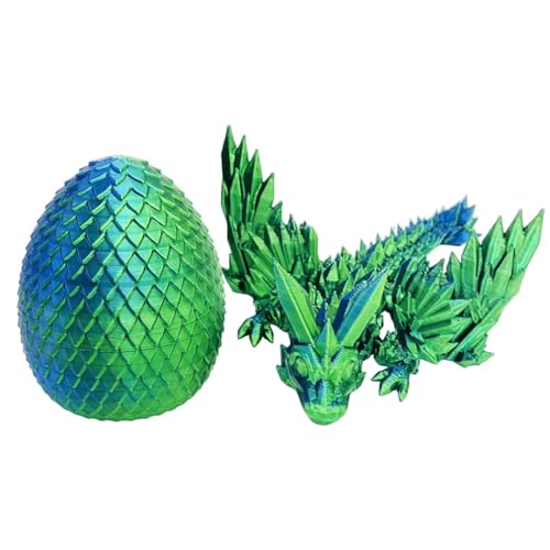 Tuxxjzm 3D-gedrucktes bewegliches Drachenei | Kristalldrachenspielzeug 3D-gedrucktes Geschenkspielzeug | Gelenkdrache Heimdekoration kreatives Fidget-Spielzeug zum Stressabbau für Geburtstag von Tuxxjzm