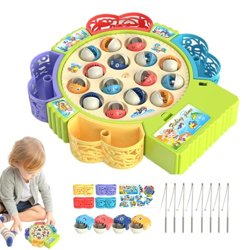 Tuxxjzm Angelspielzeug für Kinder, magnetisches Fischspiel, Musikalisches Angelspiel mit 3 Gängen, Buntes Lernspielzeug für Zuhause, Kindergarten, Kinderzimmer, süßes Kinderspielzeug für und Mädchen von Tuxxjzm