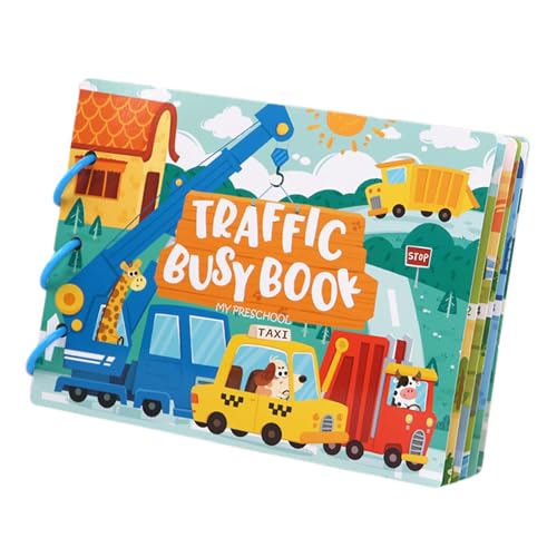 Tuxxjzm Busy Book, Busy Book für Kleinkinder,Montessori-Lernspielzeug für Vorschulkinder | -Spielzeug, unzerbrechliches magisches Wissensbuch für Jungen und Mädchen von Tuxxjzm
