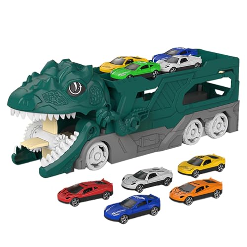 Tuxxjzm Dinosaurier-Autospielzeug,Dinosaurier-Verwandlungsspielzeug - Innovatives Tierautospielzeug Dinosaurier-Spielzeugauto - Vielseitiger Spielzeug-Dinosaurier-Transporter mit Autospur für Kinder von Tuxxjzm