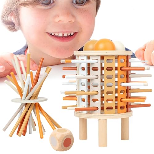 Tuxxjzm Feinmotorik-Bausteine, Holzklötze-Stapelspiel - Turmspielzeug für kreatives Bauen | Unterhaltsame Familienspiele und lehrreiches Stapelspiel für Kinder, und Mädchen von Tuxxjzm