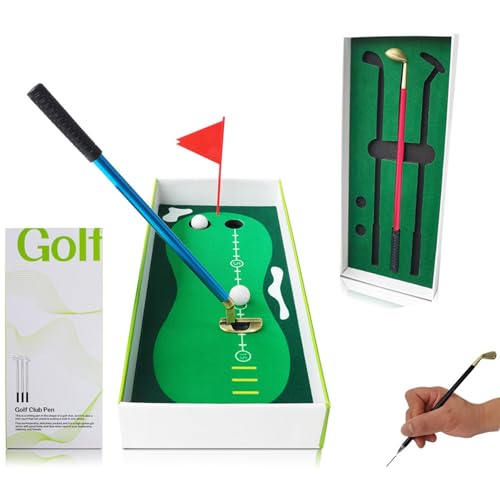 Tuxxjzm Golf Pen Desktop-Spiel, Golf Pen Set | Kreatives Putting-Green-Spielset für den Schreibtisch,Golfschläger-Spielset für Golfbegeisterte, Golfer, Vater, Ehemann, Kollegen von Tuxxjzm
