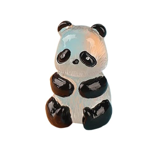 Tuxxjzm Kleine Panda-Figuren, Panda-Figuren | Tragbare Miniatur-Pandas, die im Dunkeln leuchten,Handbemalte Panda-Figuren aus Kunstharz für Familie, Freunde und Kollegen von Tuxxjzm