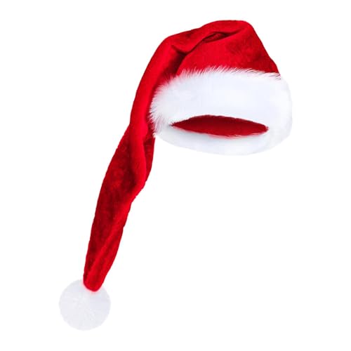 Tuxxjzm Lange Weihnachtsmützen für Erwachsene, superlange Weihnachtsmütze | Plüsch Weihnachtsmannmütze Weihnachten,Unisex-Cosplay-Kostüm, Weihnachtsmütze für Feiertage, Partys, Karneval von Tuxxjzm