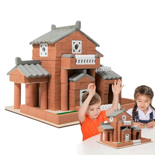 Tuxxjzm -Hausbausatz, Hausbauspielzeug,Realistisches 3D-Bauspielzeug - Bunte Stapelblöcke für Jungen und Mädchen, niedlicher Bausatz für Zuhause, Kindergarten von Tuxxjzm