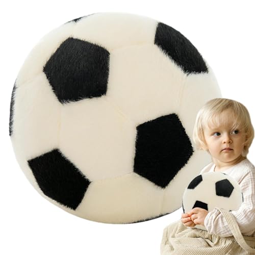 Tuxxjzm Plüsch-Fußball, Fußball-Stofftier - Gefülltes Plüsch-Fußballpuppenspielzeug - Exquisites Dekorationswerkzeug für Kinderzimmer, Spielzimmer, Arbeitsbereich, Wohnzimmer und Schlafzimmer von Tuxxjzm