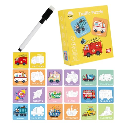 Tuxxjzm Puzzle für Kinder im Vorschulalter, Puzzlespielzeug für Vorschulkinder,10-teiliges Cartoon-Puzzle-Spielzeug - Lernspielzeug, Vorschul-Lernaktivitäten für Kinder im Alter von 0–3 Jahren, von Tuxxjzm