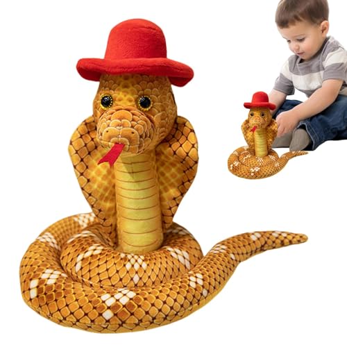Tuxxjzm Schlangenspielzeug, Plüschschlange für Kinder | Realistisches Schlangen-Plüschtier-Kuscheltier - Weiche Dekokissen, Plüschtiere für Kinder und Erwachsene für Kinderzimmer, Schlafsaal, von Tuxxjzm