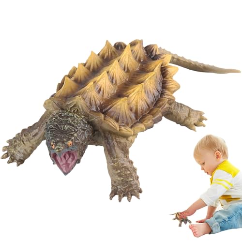 Tuxxjzm Schnappschildkröte-Actionfigur, Schnappschildkröten-Spielzeug - Simuliertes Tierspielzeug - Kleintiermodell, Tier-Action-Spielzeugfigur, simuliertes kognitives Lernspielzeug für Kinder von Tuxxjzm
