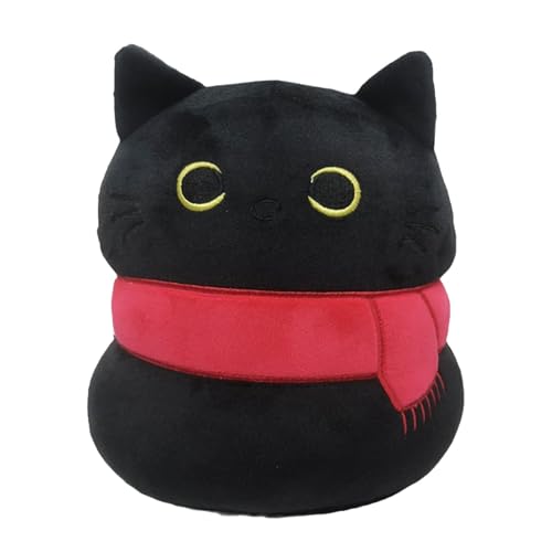 Tuxxjzm Schwarze Katze Plüschpuppe,Schwarze Katze Plüschtiere | Hautfreundliche Stoffkatze | Mehrzweck-Tierplüschspielzeug, Katzenplüschspielzeug, 8,66 Zoll für Kinder und Erwachsene von Tuxxjzm