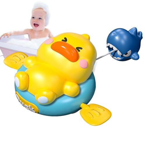 Tuxxjzm Ziehschnur-Schwimm-Badespielzeug, Badespielzeug für Kinder - Tierförmiges Wasserspielspielzeug - Ziehschnur-Spielzeug, Wasserbad-Spaß, interaktives Badespielzeug für Jungen und Mädchen von Tuxxjzm
