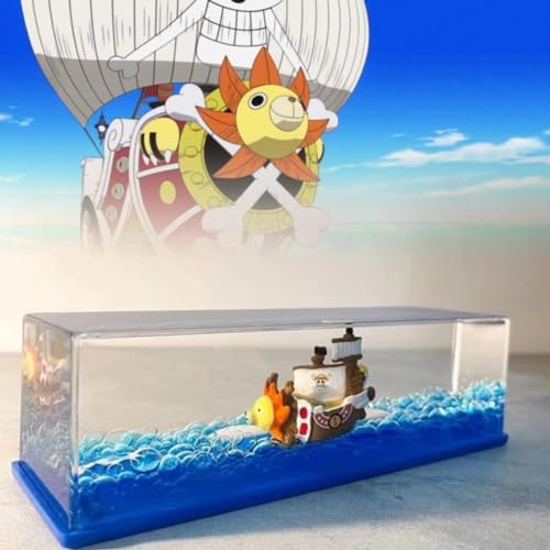 Tuzsocr Kreuzfahrtschiff Fluid Drift Bottle, One Piece Sunny Schiff in Flasche, Unsinkbares Schiff One Piece Drift Bottle Pirate Ship, Stressabbau, One Piece Schiff im Glas für Büro und Haus Deko von Tuzsocr