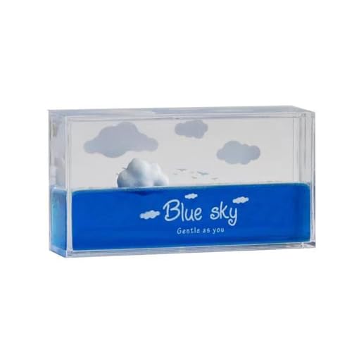 Tuzsocr Fluid Drift Bottle – Blue Sky Gentle as You, flüssiges Modell Clouds aus Acryl, unsinkbares Boot in Flasche, Stressabbau, flüssige Driftflasche für Bürodekoration von Tuzsocr