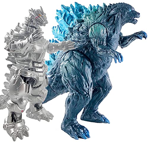 TwCare Set von 2 Mecha Godzilla Earth MechaGodzilla Kiryu Spielzeug, Kaiju Universum Actionfiguren König der Monsters Bewegliche Gelenke Filmreihe Weiches Vinyl Reisetasche von TwCare