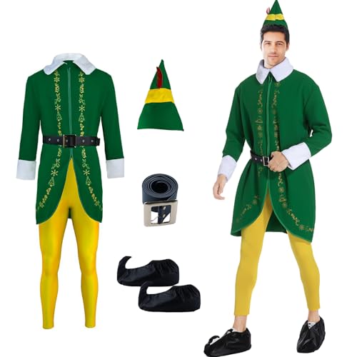 Twinktec Budby The Elf Kostüm für Herren, Weihnachtselfen-Outfit, Weihnachten und Halloween, Cosplay-Kostüme (Medium) von Twinktec