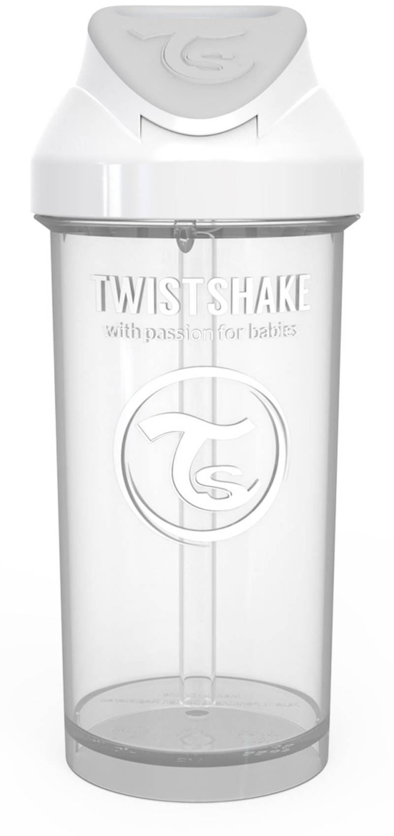 Twistshake Trinkhalmbecher 360ml, Weiß von Twistshake