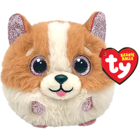 TY 42538 BALLS DOG TANNER - BROWN AND WHITE , 7 cm von Ty