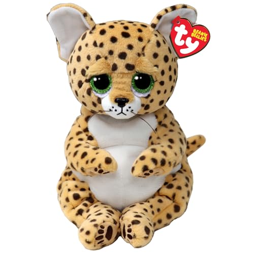 Ty Lloyd Leopard Beanie Bellies Medium 24cm - Quetschbare Beanie Baby Weiche Pluschtiere - Sammelbares Kuscheliges Stofftier von TY