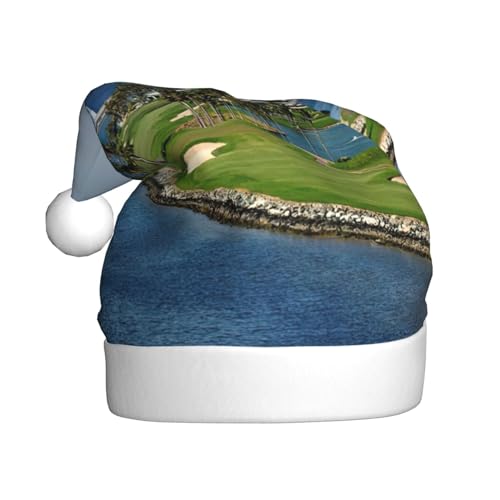 TyEdee Golf Yacht Club Print Santa Hüte, Weihnachtsmütze, Weihnachtsmütze für Erwachsene, für lustige, lustige festliche Weihnachtsfeier von TyEdee