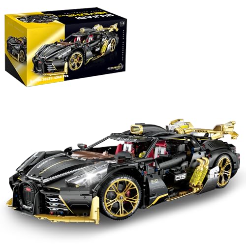 TyGn Night Sound Sports Cars Building Kit Auto Bauklötze Sets,4368PCS 6+ Auto Bauklötze Sets，1:8 Sammelbare Rennwagen Baukasten für Erwachsene und Jugendliche von TyGn