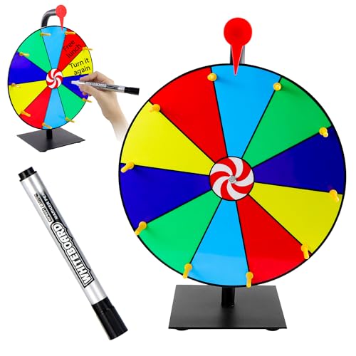 Tyafzzn Glücksrad zum Drehen, Glücksrad zum Selbstgestalten, Glücksrad Spielzeug mit Markierstift, Spinning Prize Wheel, Glücksrad für Party, Karneval, Lotteriespiele, Wortspiele von Tyafzzn