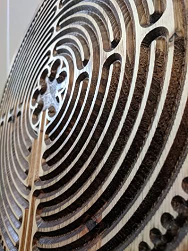 Tyasoleil Fingerlabyrinth | Holz-Finger-Labyrinth-Brett Handgefertigtes rundes Fingerlabyrinth für Achtsamkeit, Meditation und Stressentspannung, Indoor-Puzzle-Spiel-Geschenke (40 cm) von Tyasoleil