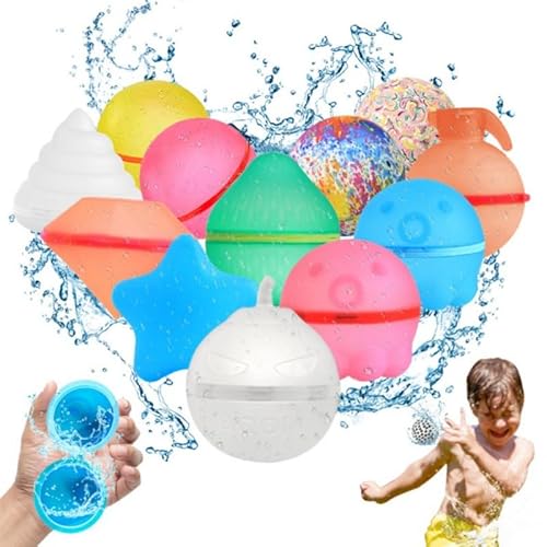 Tyasoleil Magnetische Wasserballons für Kinder und Erwachsene, 6 Stück, wiederverwendbare Wasserballons, schnell befüllbar, selbstdichtend, Wasserbombenbälle, Silikon-Wasserbälle, Pool-Spielzeug für von Tyasoleil